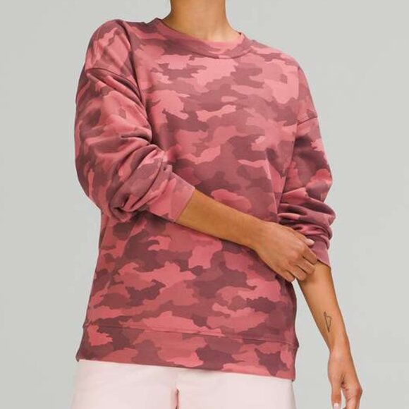 lululemon athletica Tops - Lululemon Perfectly oversized Crew Camo Size XL